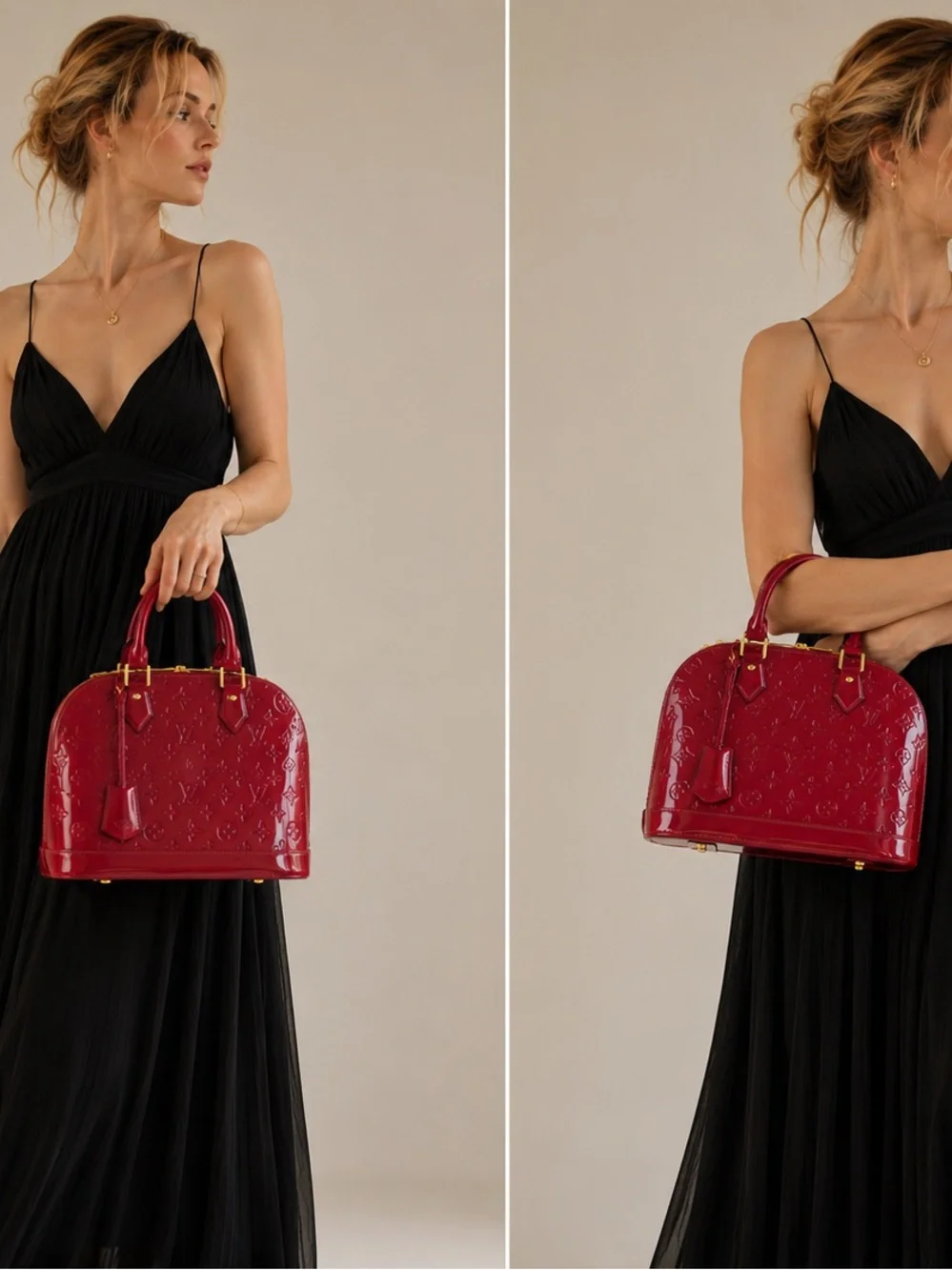 100% Authentic Louis Vuitton Alma PM Monogram Vernis Patent Leather Handbag